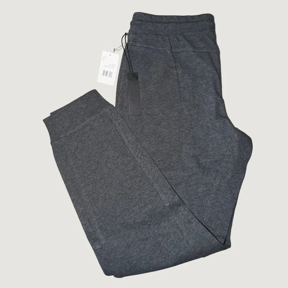 Commerce Mens Jogger Sweatpants Black Heather SIEF2P5040 Tapered Fleece Pants M